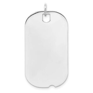 solid 925 sterling silver engravable dog tag front/back disc charm brushed matte finish pendant