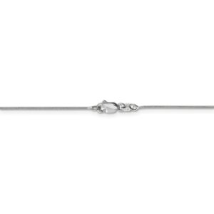 Solid 14k White Gold .80mm Round Snake Chain Necklace - with Secure Lobster Lock Clasp 18"