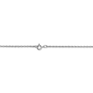 Solid 14k White Gold .7mm Carded Cable Rope Chain Necklace 18"