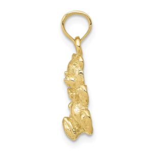 Solid 10k Yellow Gold Teddy Bear Charm Pendant