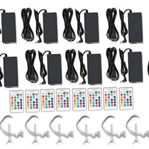 Rockville Best Pack 50 White (8) Battery Wash Lights+Wireless DMX+Charging Case