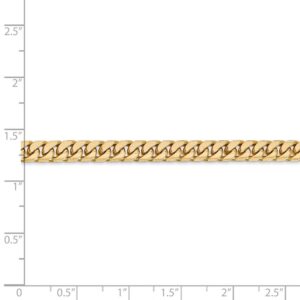 14k Yellow Gold 5mm Solid Miami Cuban Curb Chain Bracelet - with Secure Lobster Lock Clasp 8"