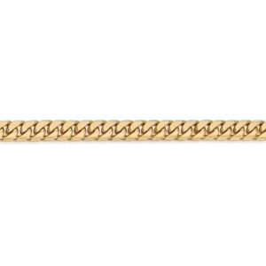 14k Yellow Gold 5mm Solid Miami Cuban Curb Chain Bracelet - with Secure Lobster Lock Clasp 8"