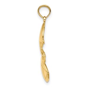 Solid 14k Yellow Gold Football Pendant Charm - 27mm x 15mm