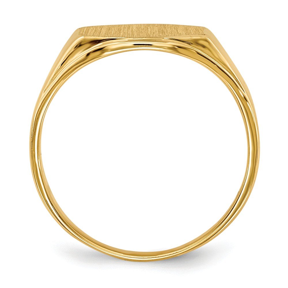 Solid 14k Yellow Gold 8.5x11.5mm Open Back Engravable Monogram Signet Ring Band Size 5