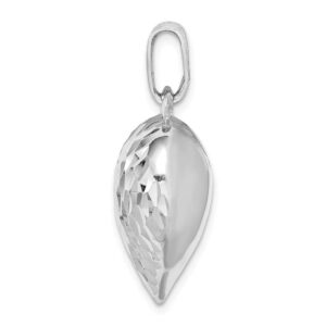 Sonia Jewels 925 Sterling Silver and Diamond-Cut Heart Pendant Charm