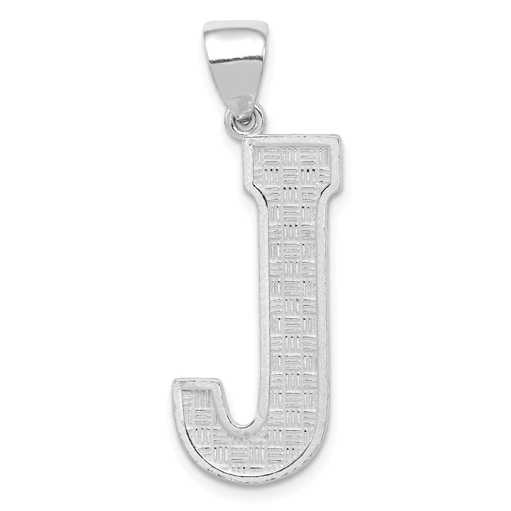 Solid 925 Sterling Silver Initial Letter J Alphabet Charm Pendant 35mm