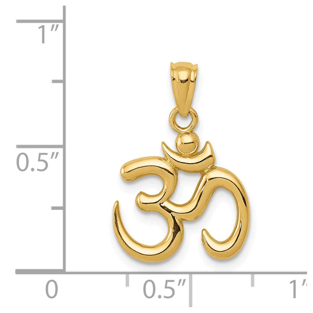 Solid 14k Yellow Gold Om Symbol Pendant Charm