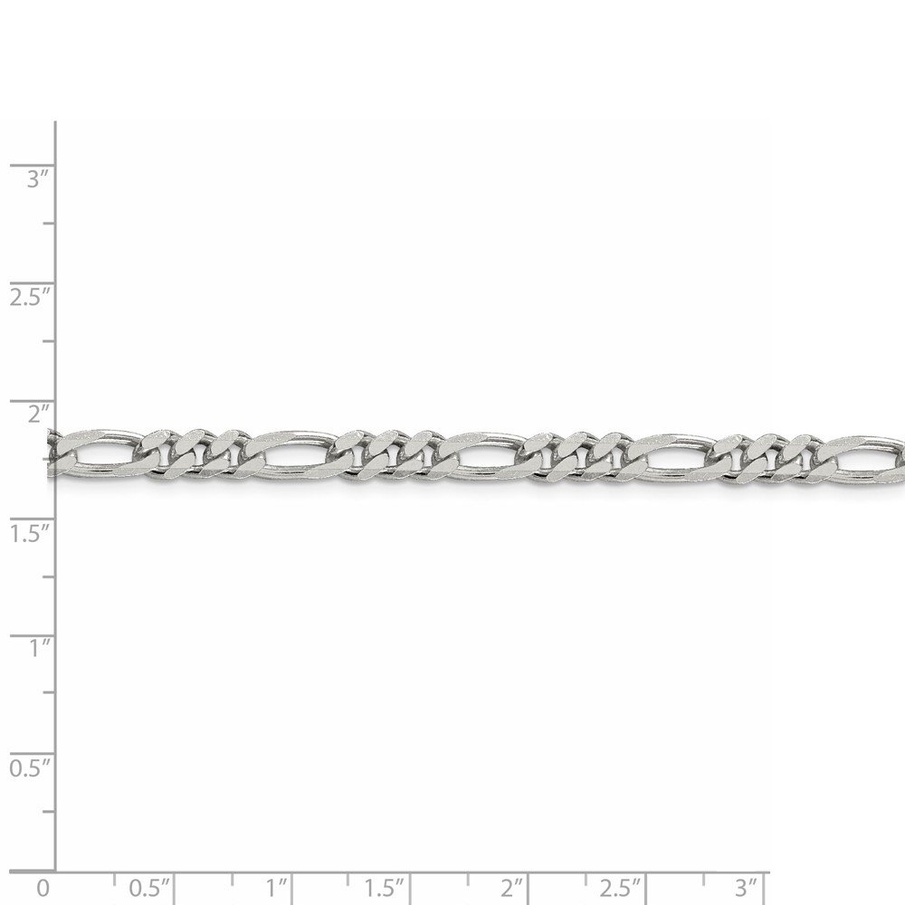 Solid 925 Sterling Silver 5.5mm Figaro Chain Necklace - with Secure Lobster Lock Clasp 24"