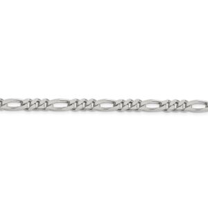 Solid 925 Sterling Silver 5.5mm Figaro Chain Necklace - with Secure Lobster Lock Clasp 24"