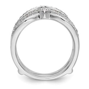 Solid 14K White Gold Engagement Wedding Ring Diamond Guard Size 7 (.498 cttw.)