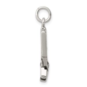 Solid 925 Sterling Silver Vintage Antiqued Wrench Charm Pendant - 25mm x 9mm