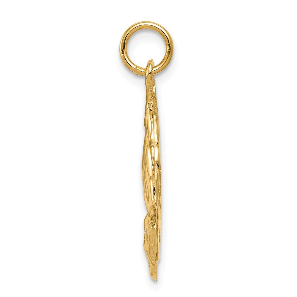 Solid 14k Yellow Gold Praying Hands Pendant Charm - 26mm x 19mm