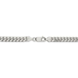 Solid 925 Sterling Silver 6.00mm Domed Curb Cuban Chain Necklace - with Secure Lobster Lock Clasp 18"