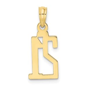 Solid 10k Yellow Gold Number 21 Pendant Charm