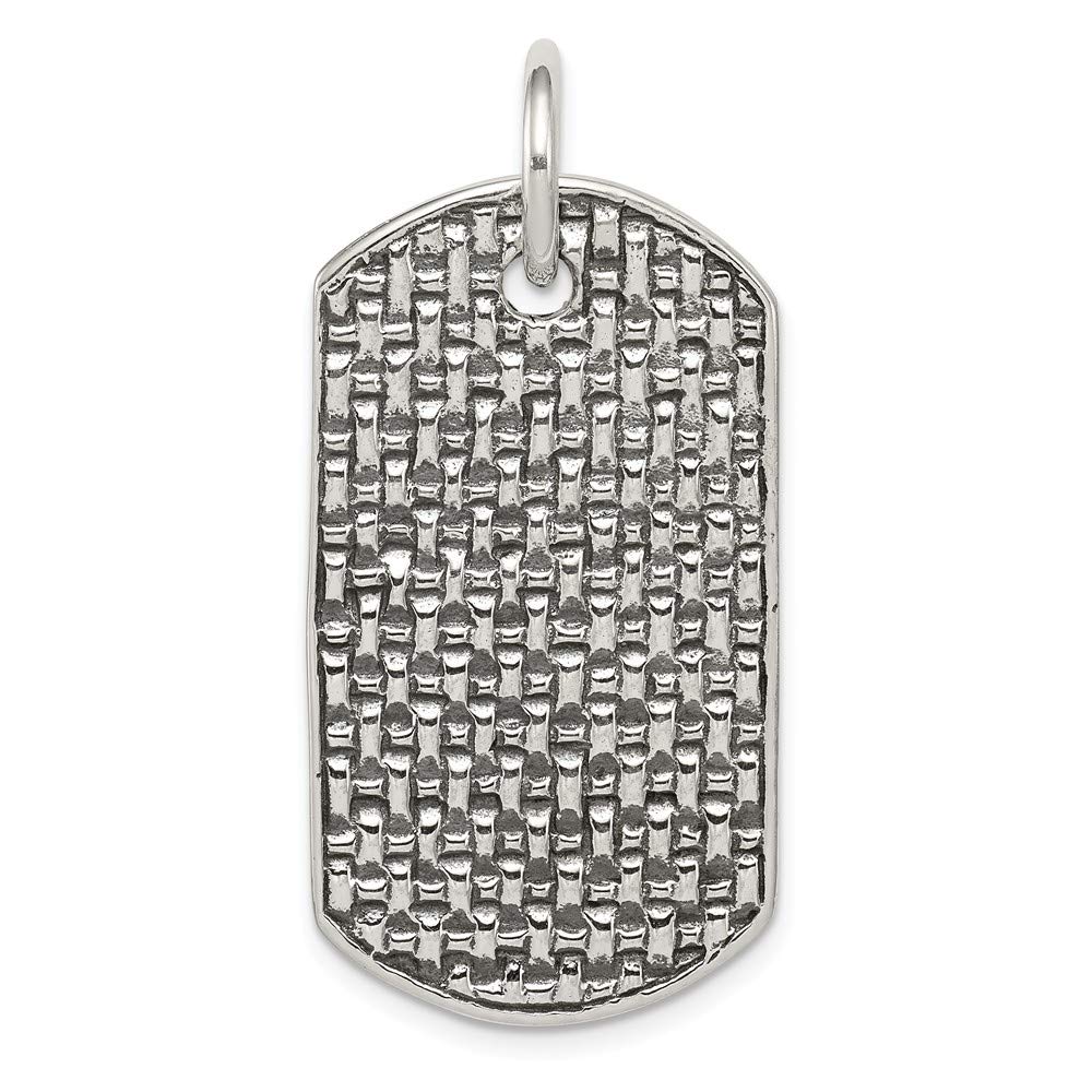 Solid 925 Sterling Silver Dog Tag Pendant Charm - 43mm x 21mm