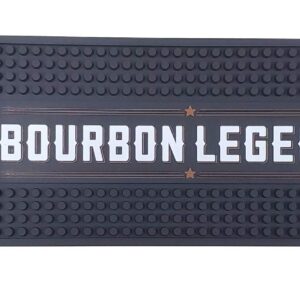 Bourbon Legends Bar Mat Spill Rail Officially Licensed Mat - 23.5" x 5.0" - Maker's Mark, Basil Hayden, Knob Creek, Jim Beam