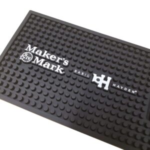 Bourbon Legends Bar Mat Spill Rail Officially Licensed Mat - 23.5" x 5.0" - Maker's Mark, Basil Hayden, Knob Creek, Jim Beam