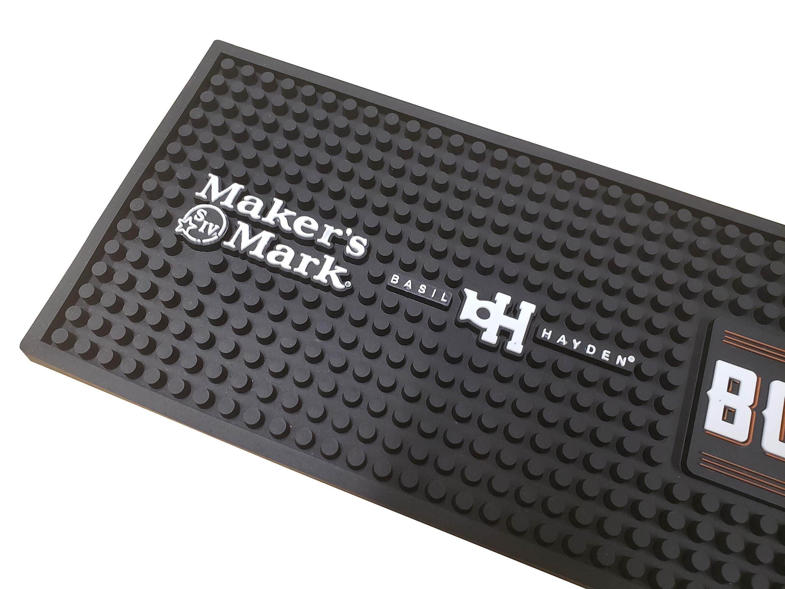 Bourbon Legends Bar Mat Spill Rail Officially Licensed Mat - 23.5" x 5.0" - Maker's Mark, Basil Hayden, Knob Creek, Jim Beam