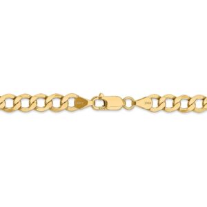 Sonia Jewels 14k Yellow Gold 6.5mm Curb Cuban Link Chain Bracelet - with Secure Lobster Lock Clasp 8"