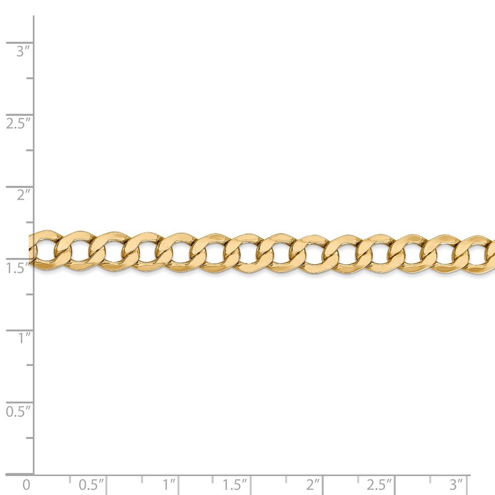 Sonia Jewels 14k Yellow Gold 6.5mm Curb Cuban Link Chain Bracelet - with Secure Lobster Lock Clasp 8"