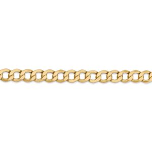 Sonia Jewels 14k Yellow Gold 6.5mm Curb Cuban Link Chain Bracelet - with Secure Lobster Lock Clasp 8"