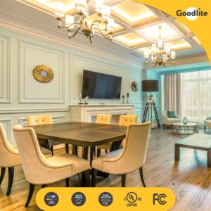 Goodlite C32 LED Chandelier Bulb, Torpedo Tip, 7W (80W Equal), Dimmable, 800 Lumens, Warm White 3000k, 15k Hours, Eco-Friendly, Ideal for Candelabra & Decorative Lighting, E12 Base, 1ct. (G-20143)