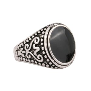 YAZILIND Simple Black Gemstone Ring Exquisite Jewelry Unisex Statement Rings Birthday Jewelry Black-2(Size 8)