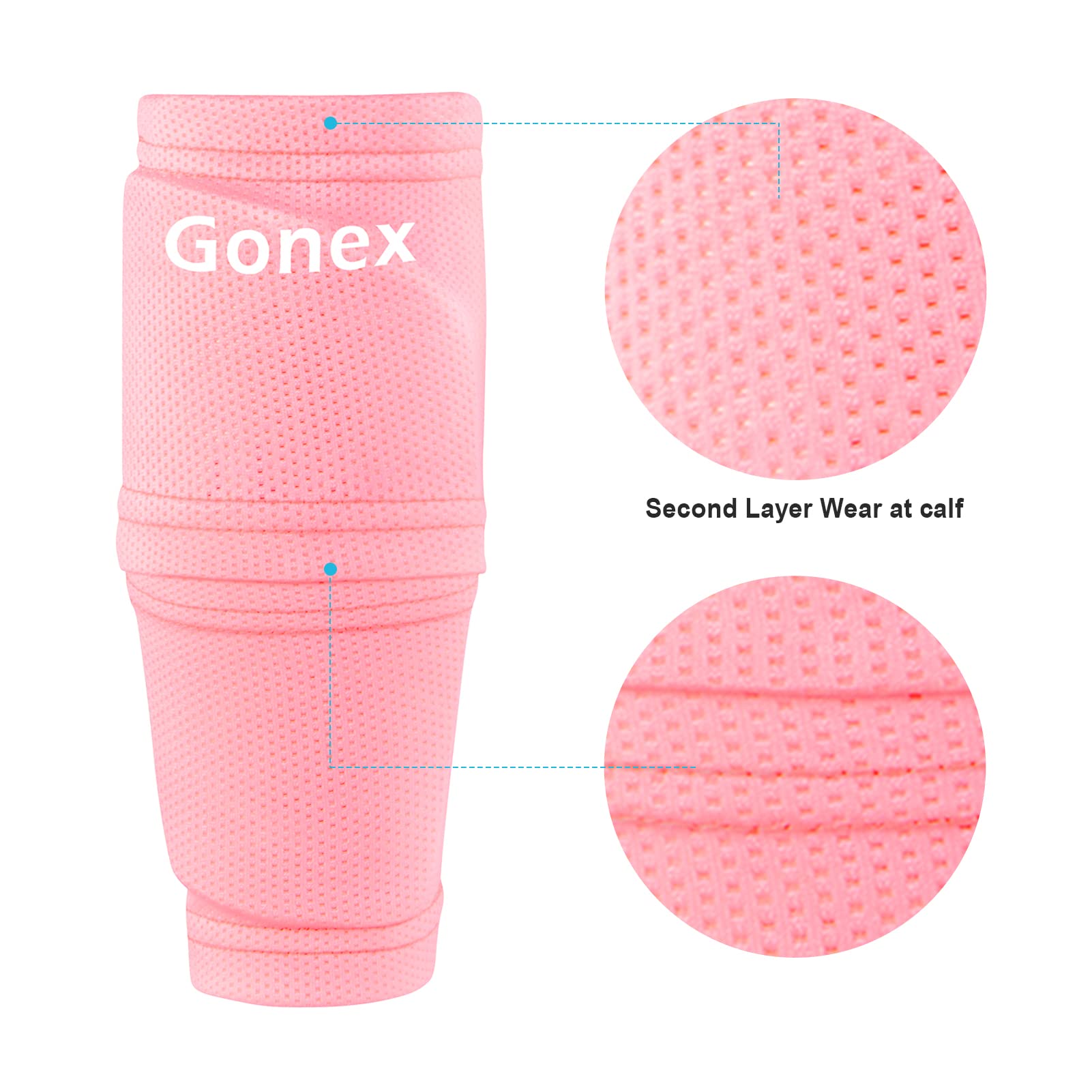 Gonex Soccer Shin Guards for Kids Adult, Youth Boys Girls Shin Guards Slip in Soccer Shin Pad Sleeves Canilleras for Football Games, EVA Cushion Protection Reduce Shocks & Injuries