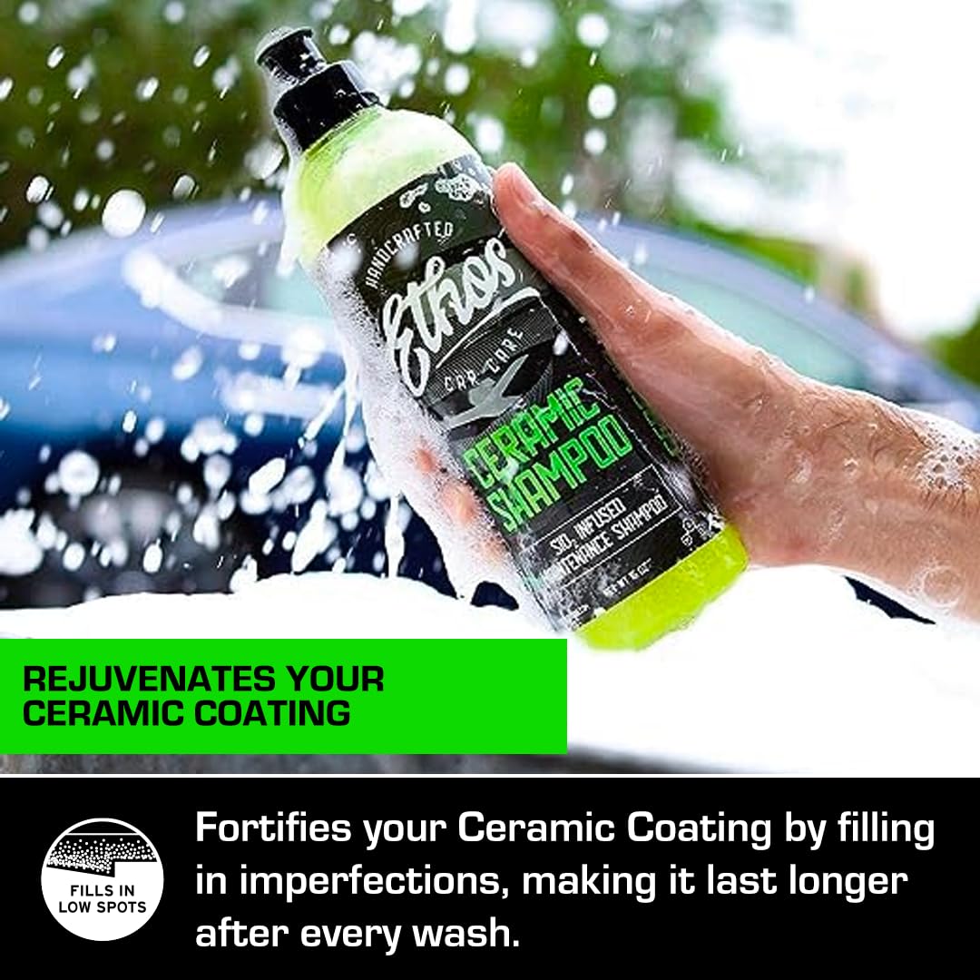 Ceramic Car Shampoo - Car Wash For Ceramic Coatings - Adds Hydrophobic Protection | Enhances Ceramic Coatings, Waxes Or Sealants | Incredible Shine