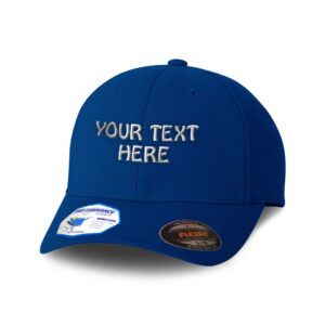 flexfit hats for men & women custom personalized text polyester dad hats baseball cap royal blue large xlarge