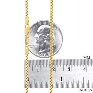 Nuragold 10k Yellow Gold 2mm Round Box Chain Venetian Link Pendant Necklace, Mens Womens Jewelry 16" 18" 20" 22" 24" 26" 28" 30"