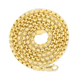 Nuragold 10k Yellow Gold 3mm Rolo Circle Cable Round Link Chain Pendant Necklace, Mens Womens Jewelry 16" 18" 20" 22" 24" 26" 28" 30"