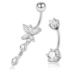 CHARM ONLINE Belly Button Rings Dangle Sexy Navel Body Surgical Steel Piercing Jewelry for Women