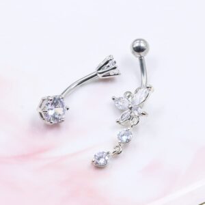 CHARM ONLINE Belly Button Rings Dangle Sexy Navel Body Surgical Steel Piercing Jewelry for Women