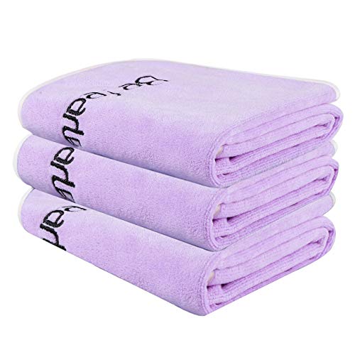 BOBOR 3-Pack 14 x 29 Inch Gym Towels for Women Sweat, Workout Sweat Towel for Men Gym, Super Absorbent, Fast Drying Fitness Exercise Towels for Sweat, Soft Microfiber (Purple 3 Pack, 14" x 29")