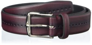 stacy adams men's dress leather belt, burgundy, 40