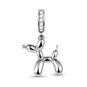 gnoce balloon puppy charm pendant 925 sterling silver play with me finely polished dangle charm fit for bracelet/necklace christmas charm gifts for wife daughter