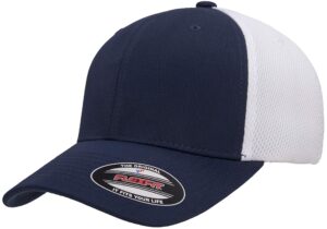 flexfit unisex adult 6533 hat, navy/white, large-x-large us