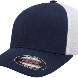 Flexfit unisex adult 6533 Hat, Navy/White, Large-X-Large US