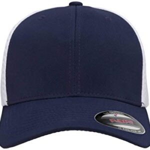 Flexfit unisex adult 6533 Hat, Navy/White, Large-X-Large US