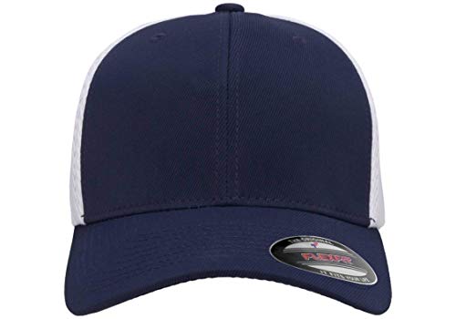 Flexfit unisex adult 6533 Hat, Navy/White, Large-X-Large US