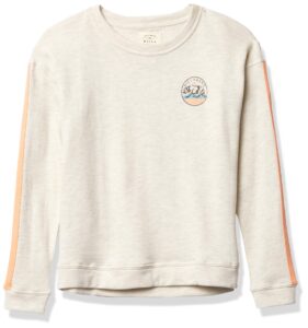 billabong girls' cali bear sweatshirt, ice athletic grey, xx-small