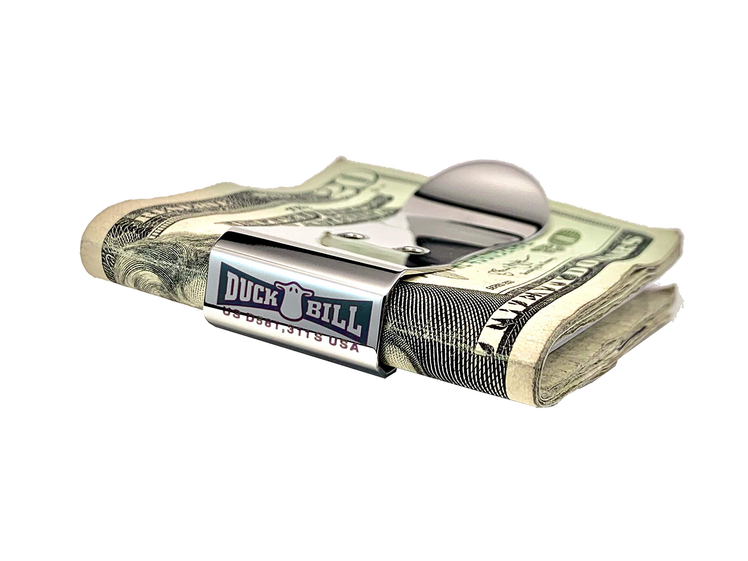 Duck Bill Money Clip. Patented Stainless Steel and Guaranteed For Life Quad Bend Bite Design