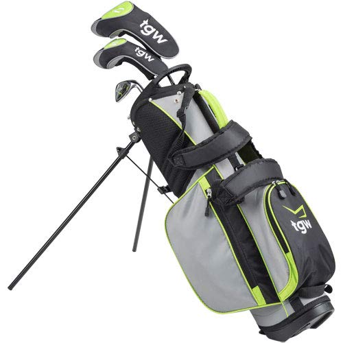 TGW Junior Packaged Golf Sets Ages 5-8 Drvr/Hyb/2Irns/Putter/Bag Graphite Green/Grey Right