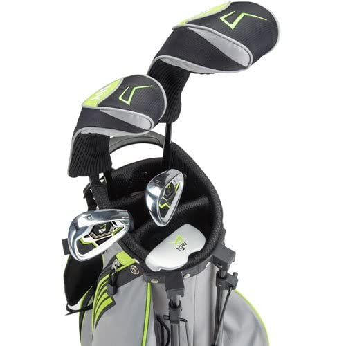 TGW Junior Packaged Golf Sets Ages 5-8 Drvr/Hyb/2Irns/Putter/Bag Graphite Green/Grey Right