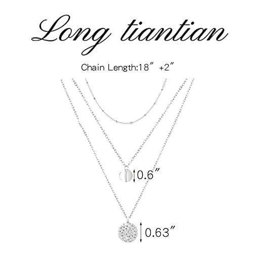 Long tiantian Layered Necklaces for Women Gold Necklace Stack for Women Trendy Silver Layered Necklace Set