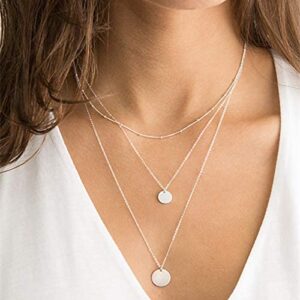 Long tiantian Layered Necklaces for Women Gold Necklace Stack for Women Trendy Silver Layered Necklace Set