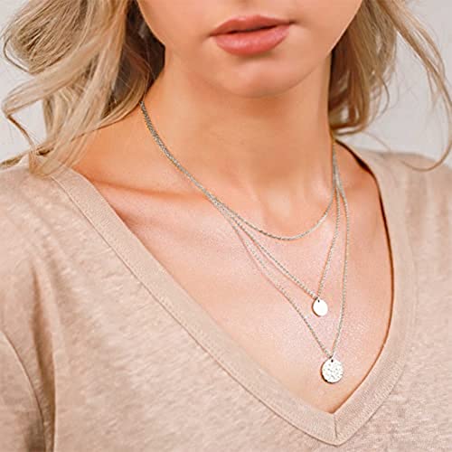 Long tiantian Layered Necklaces for Women Gold Necklace Stack for Women Trendy Silver Layered Necklace Set