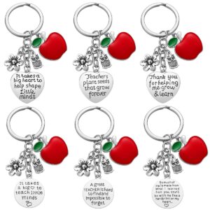 ijuqi teacher gifts for women - 6pcs keychain, appreciation,thank you, birthday, valentine's day, christmas gifts for teachers